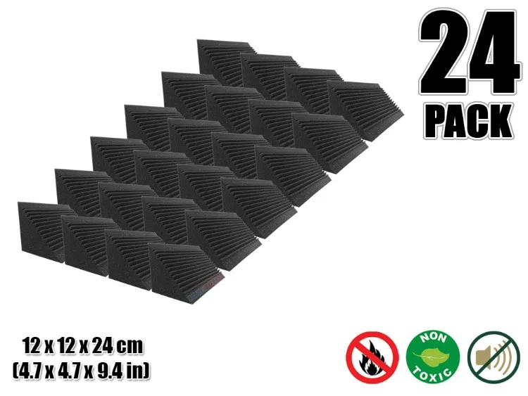 Arrowzoom 12x12x24 см(4,7x4,7x9,4 дюйма) многорезные Угловые басовые ловушки акустическая студия пена Звукопоглощающая Панель - Цвет: 24 pcs