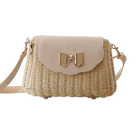 Mulheres Palha Bolsa Rattan Bali Feminino Bohemian Praia Ombro Bolsas Crossbody Bolsa da Senhora Cor Doce Feito à Mão Cesta Bolsa Ss3148