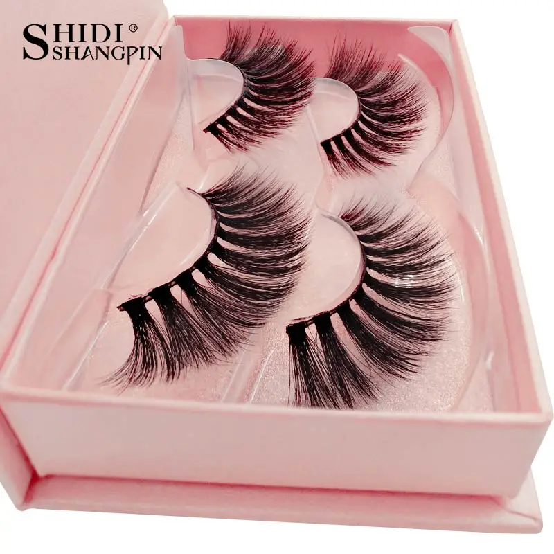 

SHIDISHANGPIN natural long mink eyelashes 3d mink makeup false eyelash 1 box false eyelashes hand made eyelashes faux cils #8384