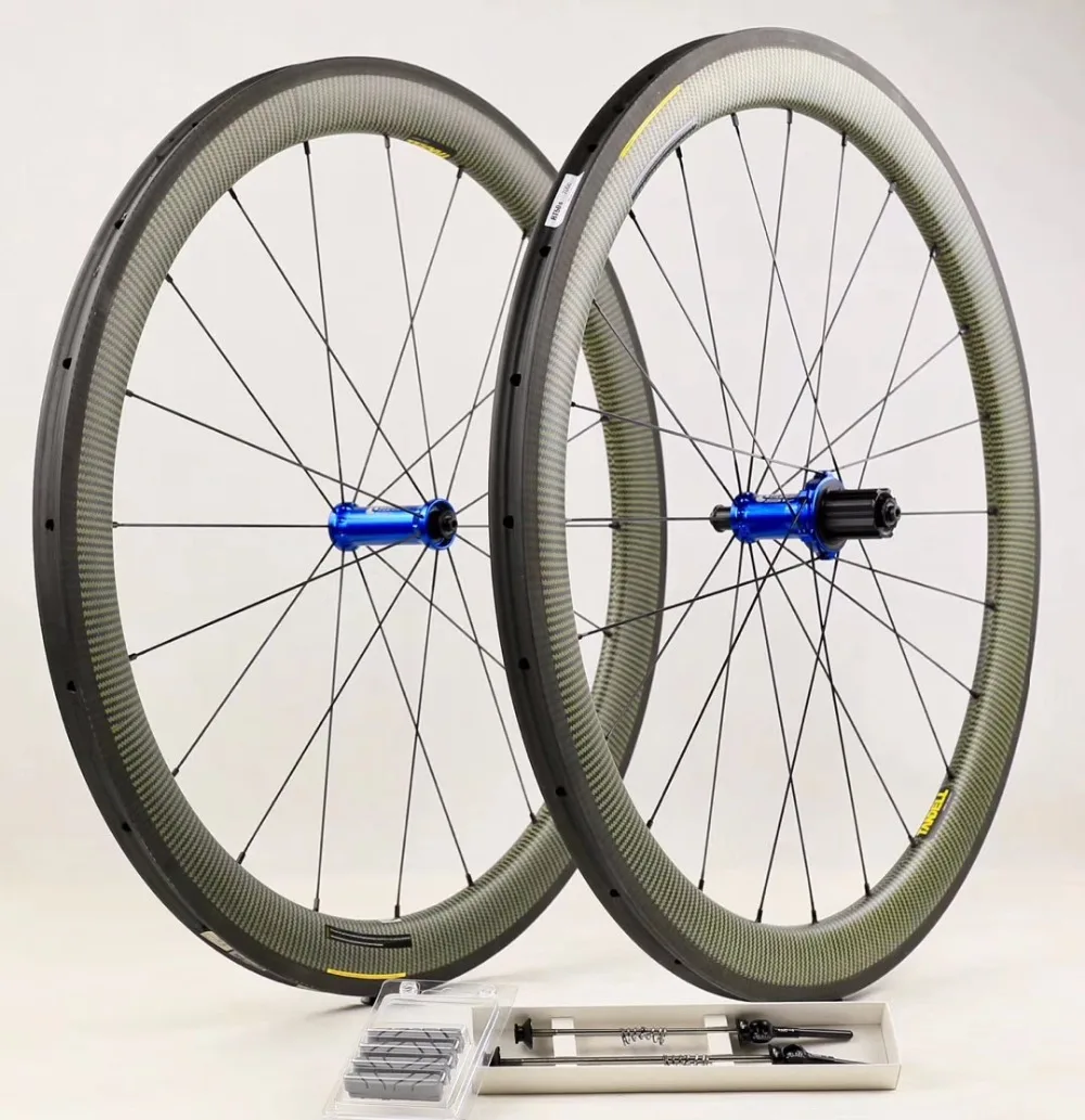 

High Quality 100% Kevlar Carbon Ti hubs Carbon Fiber Kevlar Clincher 50mm Carbon Road Wheelset Bicycle Wheels 25mm Wideth Rims
