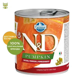 

N&D Dog Pumpkin Adult консервы для взрослых собак всех пород, Курица, гранат и тыква, 285 гр.