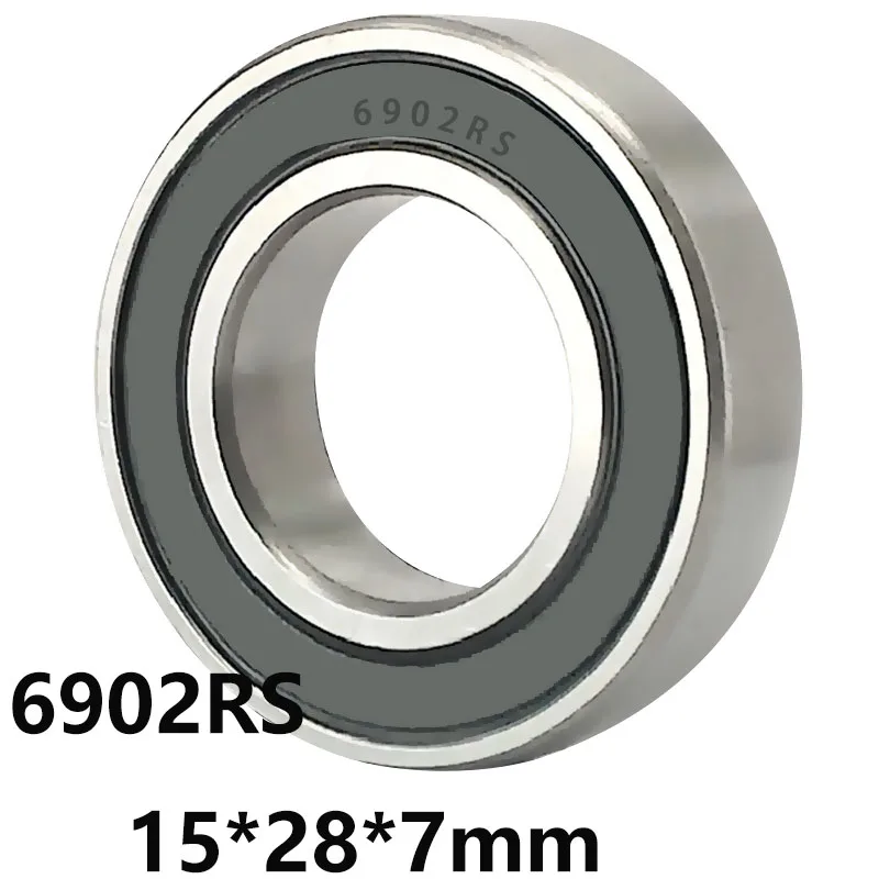 

5pcs/lot 6902RS Deep Groove Ball Bearing Rubber Cover Seal 6902-RS 6902RS 15*28*7mm 15*28*7 Bearing Steel Material
