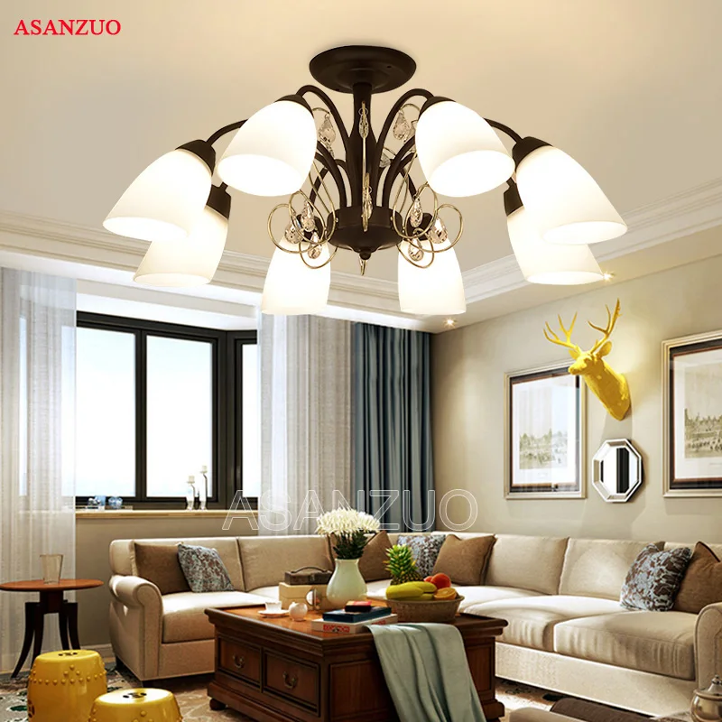 

American minimalist living room lamp wrought iron ceiling lamp creative personality restaurant ceiling lamp bedroom lamp