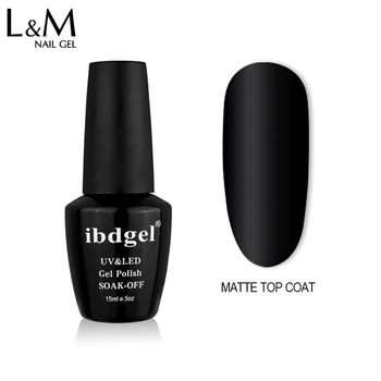 

6pcs Free shipping Led nail gel polish uv nail gel polish ibdgel brand black bottle led nails Matte Top coat varnish nails gel