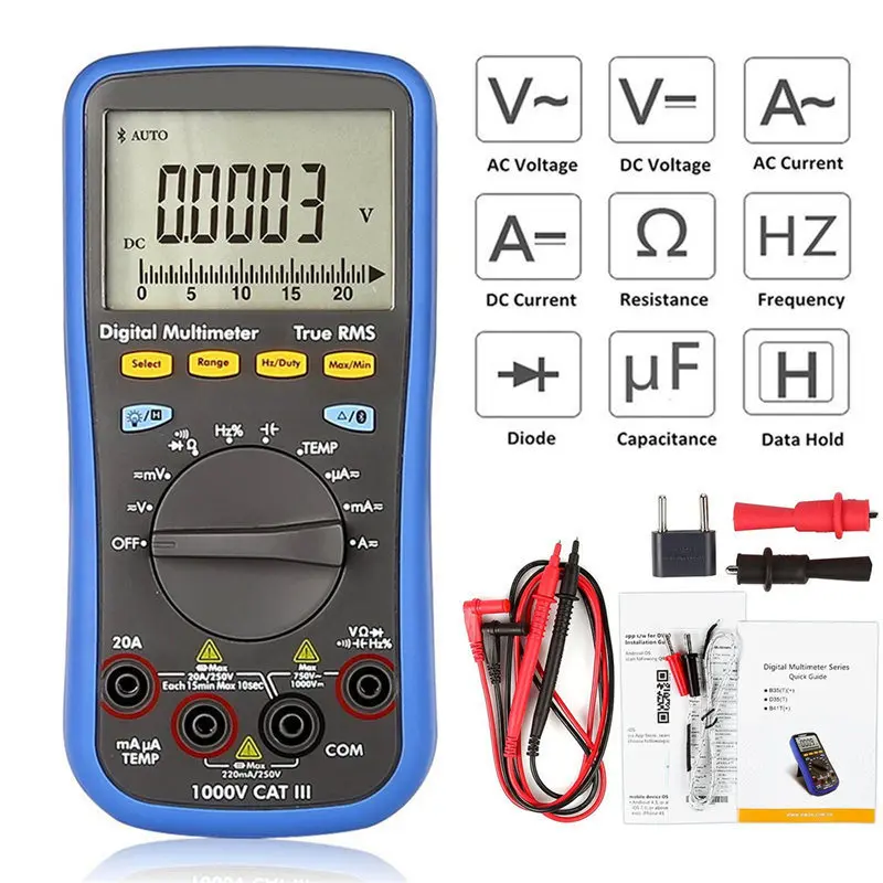 

New Multimeter Digital Bluetooth Multimeter Function as 3 in 1 Multi-connection Supported Mobile App B41T Plus Multimeter