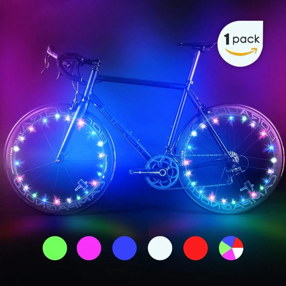 UnvarySam колеса велосипеда огни, автоматической и ручной освещения, Водонепроницаемый колесо велосипеда свет строка, ультра-яркий