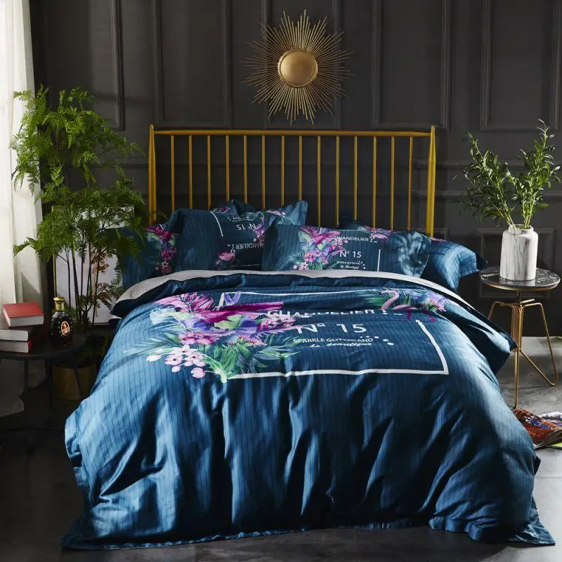 

BOWBOE Brand 100%Egyptian long-staple cotton Reactive printing comforter bedding sets king size comforter set with bed sheet