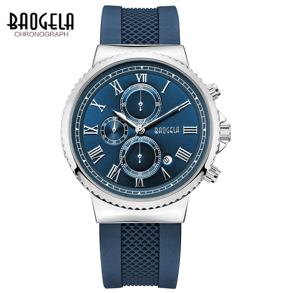 

BAOGELA TOP Brand Mens Luxury Quartz Watch Chronograph Sport Wristwatch Male Waterproof Causal Clock Relogio Masculino