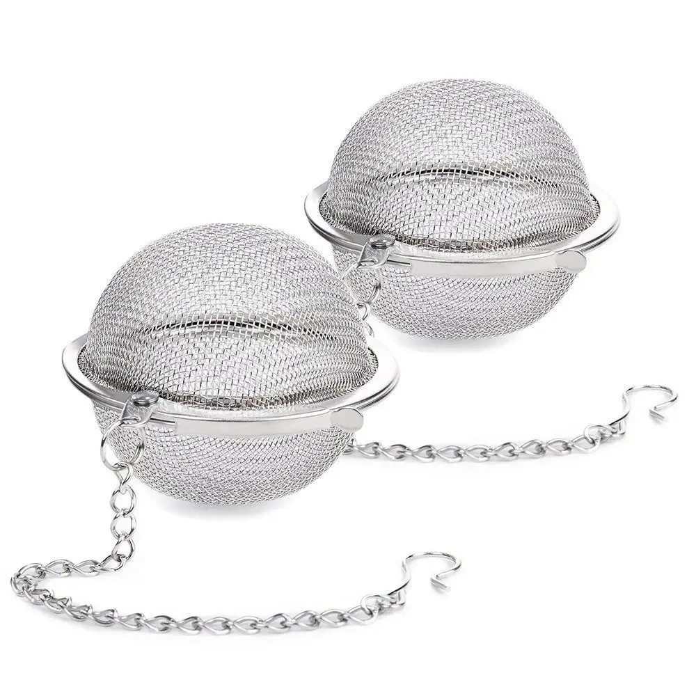 

Essential Stainless Steel Tea Seasoning Filter Ball Infuser Mesh Filter Strainer Loose Tea Leaf Spice Home Kitchen Accessories