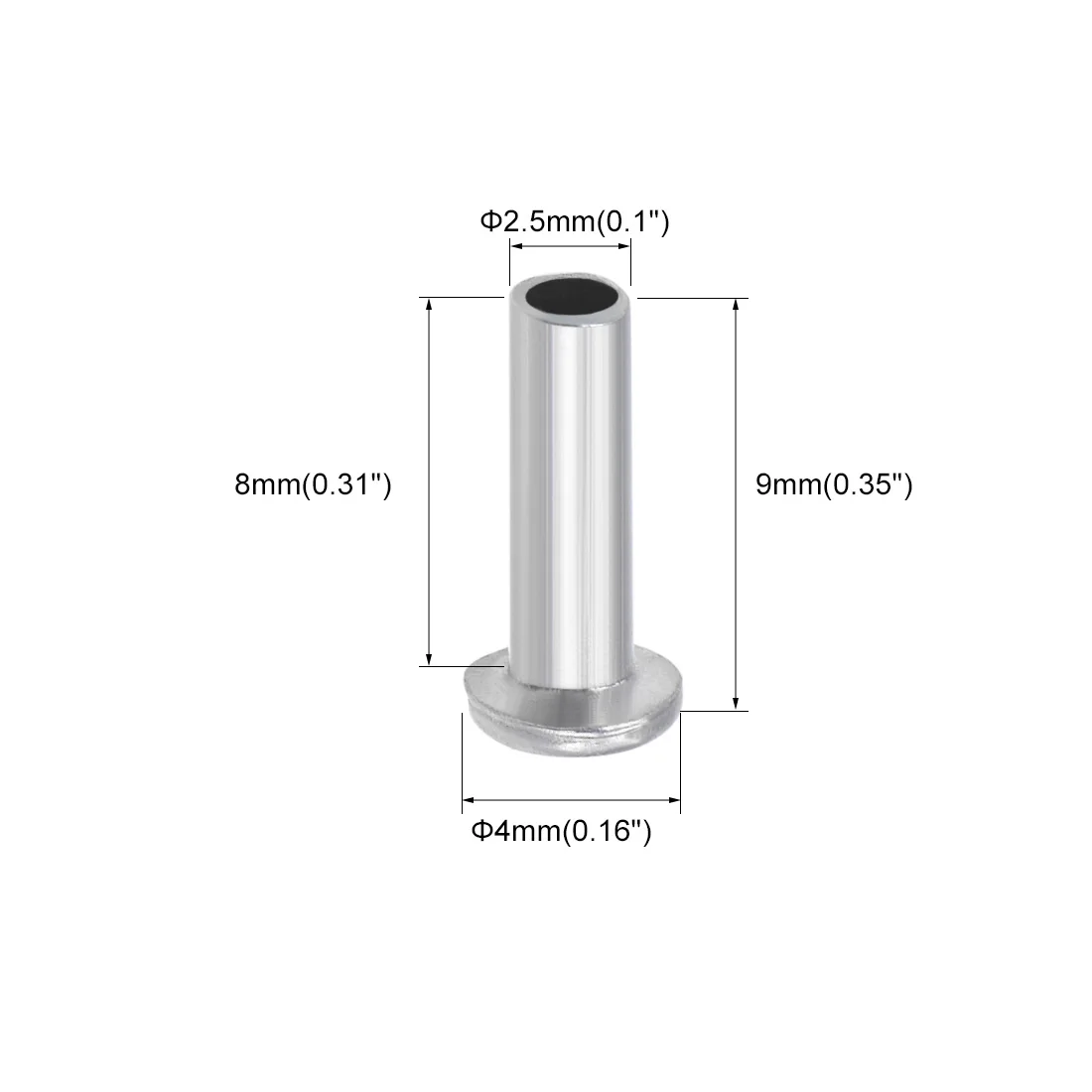 UXCELL 100 шт алюминиевые полутрубчатые заклепки серебристого цвета для M2x6/M2x14/M2x16/M2x18/M2.5x8/M3x7/M4x6/M4x14/M4x25mm заклепки