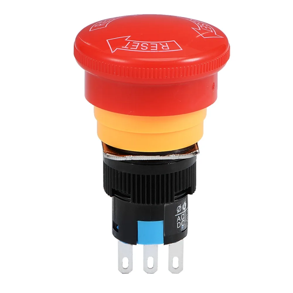 

Mounting Hole Latching Emergency Stop Red 22mm 2 Position Key Locking Push Button Switch W Keys DPST NO Protective Cover 16/22mm