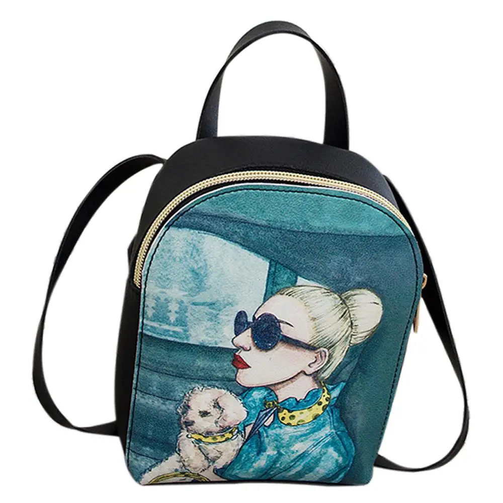 

Casual Rucksack Stylish Girl Mini Backpack Preppy Printing Backpacks Floral Print Schoolbag Travel Women Bags mochila feminina
