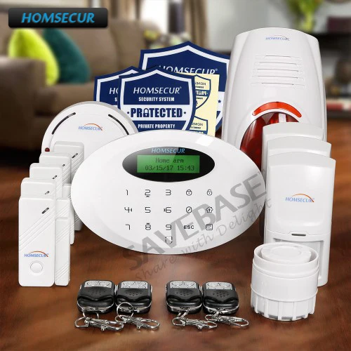 

HOMSECUR Wireless GSM Home Alarm System With Self-adhesive Security Sticker M3GB