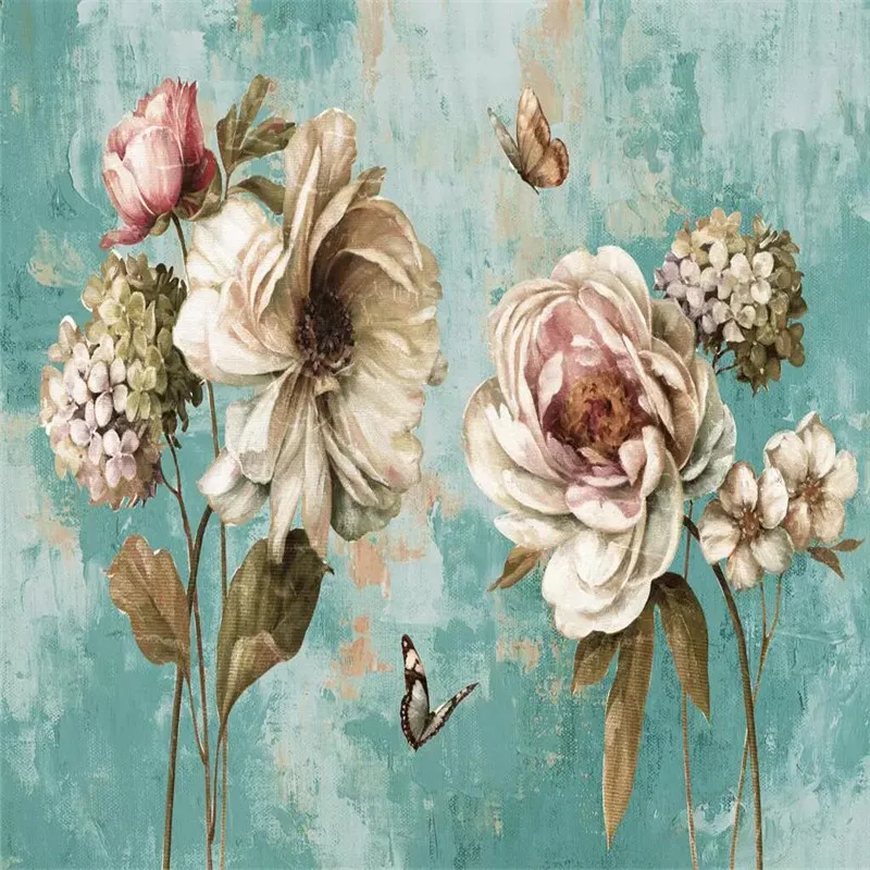 

European oil painting retro TV background wall custom high-end mural factory wholesale wallpaper mural photo wall