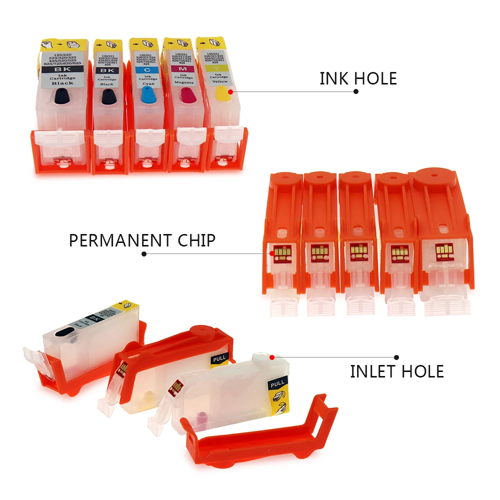 Многоразовые чернильные картриджи OYfame PGI 225 CLI 226 для Canon PIXMA MG5120 MG5220 MG6120 MG8120 MG5320 IP4820