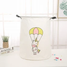 New Fabric Unicorn Storage Bucket Dance Horse Cotton Linen Laundry Basket