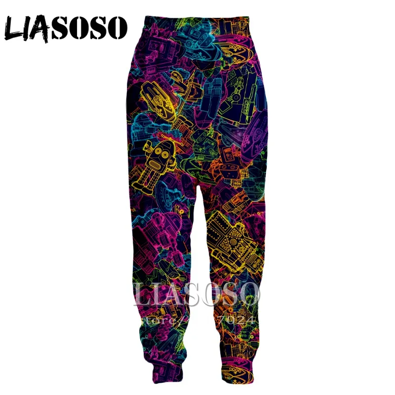 

LIASOSO 3d Print Men Women Sweatpants anime Shantou colorful Trippy Sweat punk winter Pants rock Leaves Hip Hop trousers D706