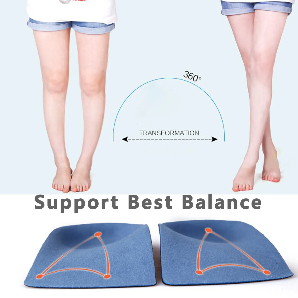 

BSAID Women 3/4 Orthotic Insoles Arch Support Breathable heel Inserts Foot Pads Female Sport Shoe Insoles Correct O/X/Flat Foots