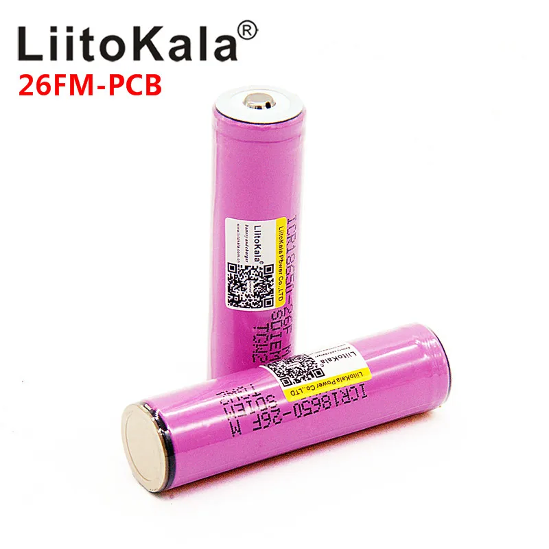 LiitoKala 18650 2600mah аккумулятор ICR18650-26FM, 3,7 V 2500mah аккумулятор для фонарика