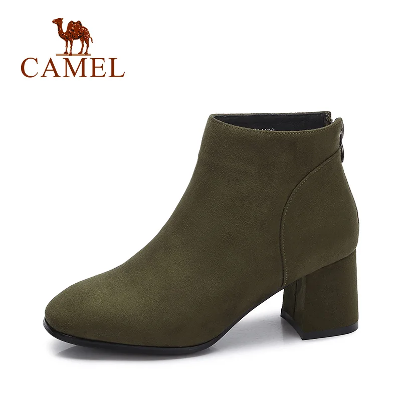 Confort Bottes Chaussures Britannique Haut brown Vache Daim En Femmes Chameau Peluche Talon Mode D'hiver Courtes Courte De Black Cheville Style Chaudes T1lKc3FJ