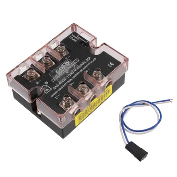 

UXCELL 4-32VDC to 40-530VAC 25A Three Phase Solid State Relay Module DC To AC Electrical Equipment Power Supplies SA34025D