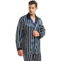 Мужские шелковые атласные пижамы комплект пижамы пижамный комплект пижамы Loungewear S, M, L, XL, 2XL, 3XL, 4XL плюс