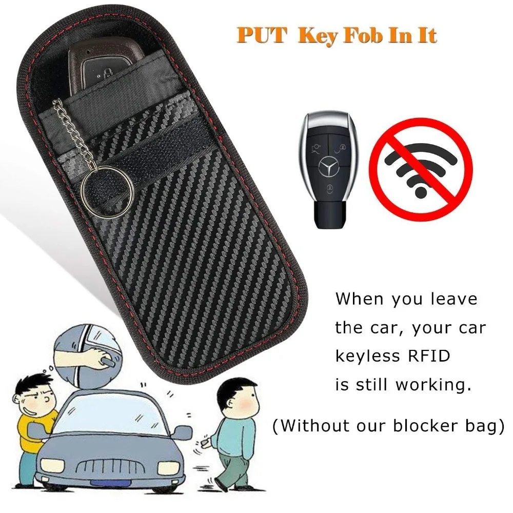 Блокировщик сигнала телефона чехол для автомобильных ключей без ключа Противоугонный Брелок Защитный чехол сумка Фарадея защитные блоки RFID/LTE/WiFi/GSM для мобильного