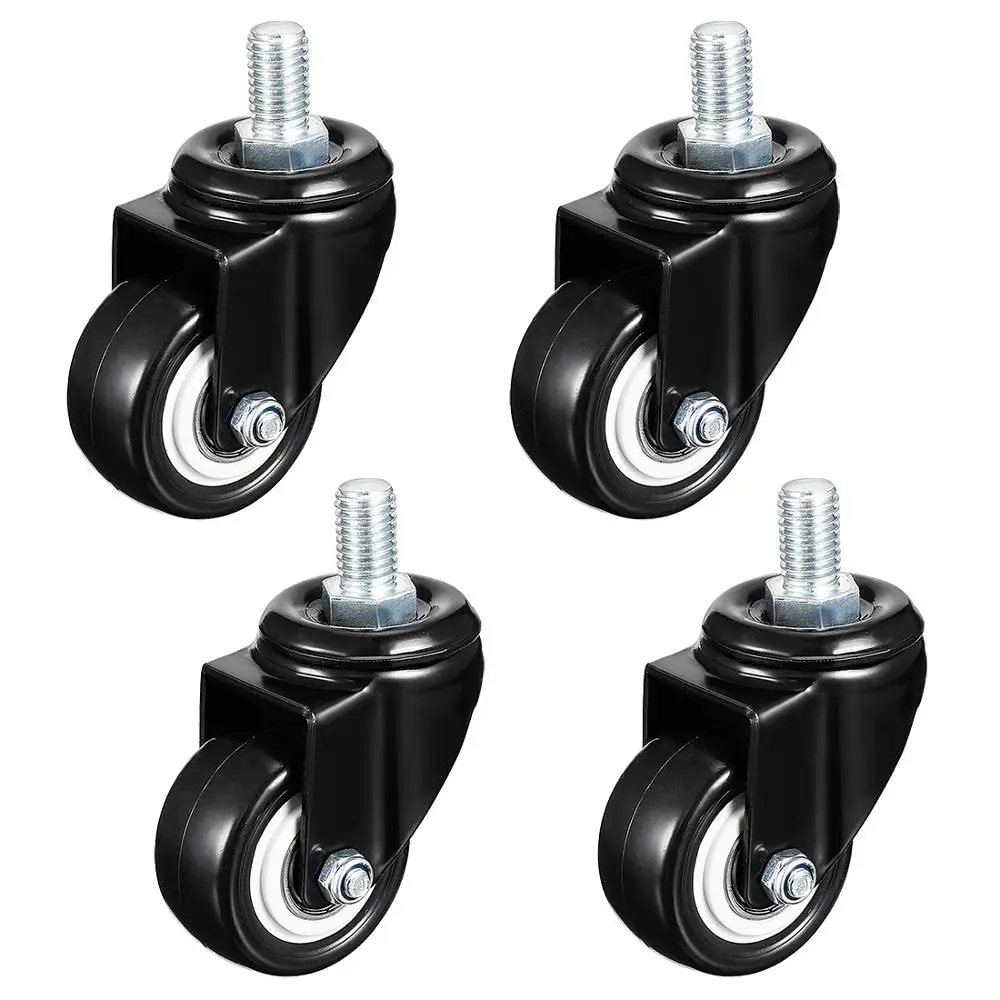 

Uxcell 4pcs 1.5/2inch M8x25/M10x15/M10x25mm Swivel Caster Wheels PU 360 Degree Threaded Stem 330/396lb Total Load Capacity
