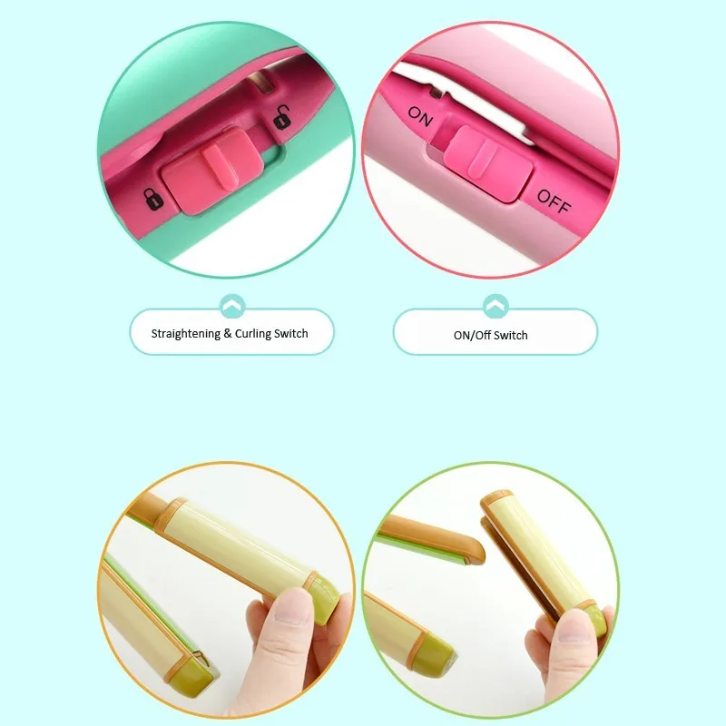 New Arrival Korea Cute Fruit Mini Straightning and Curling Irons Portable Hair Curler Small Size Straightener-8