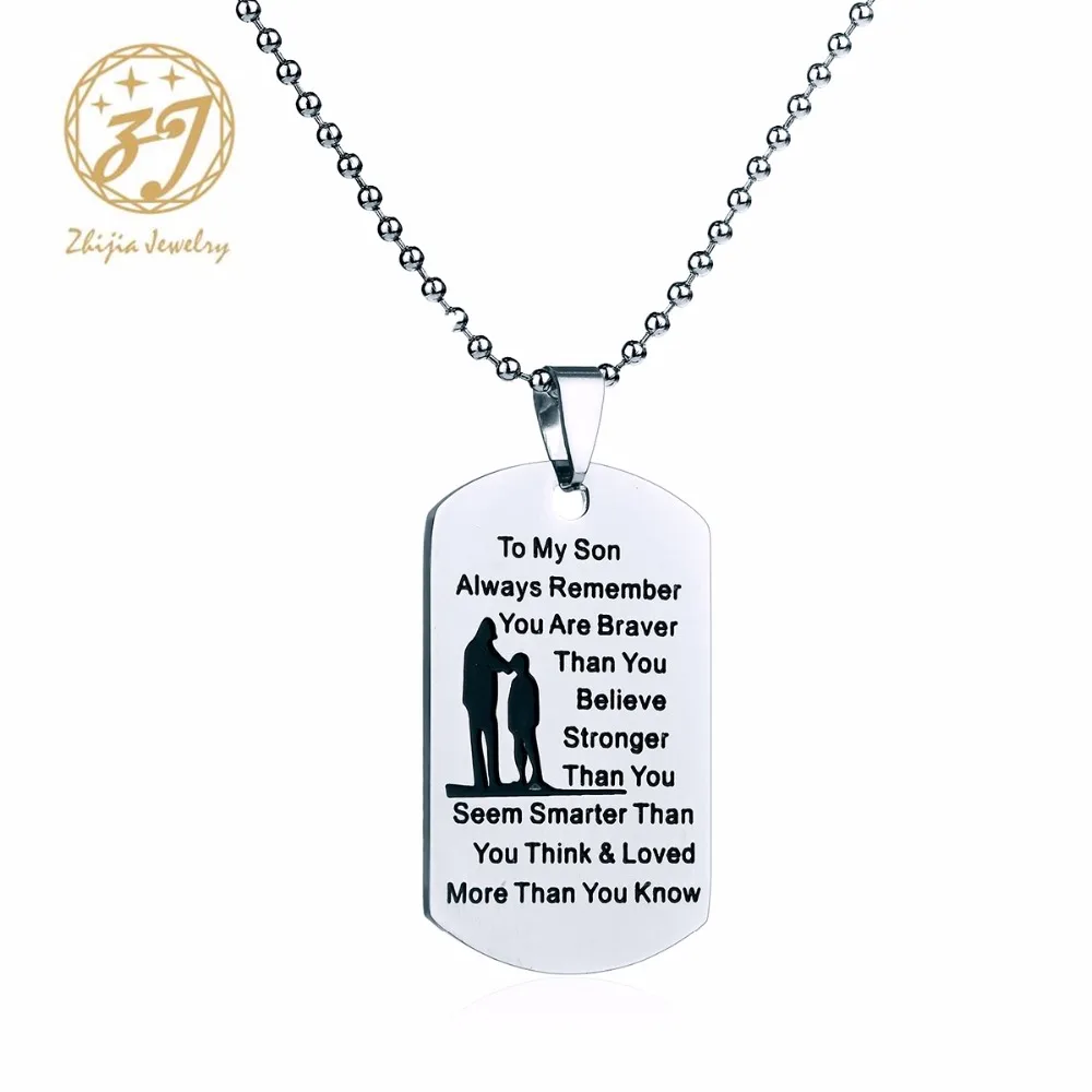 mom to son dog tags