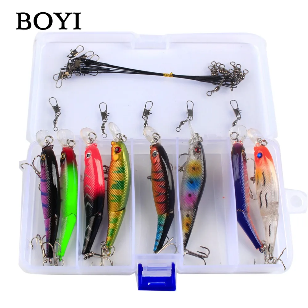 

BOYI 8pcs/Set Fishing Lure Hard Lures Wobblers Multi-section Baits Set Swimbait Artificial Lure with Hooks