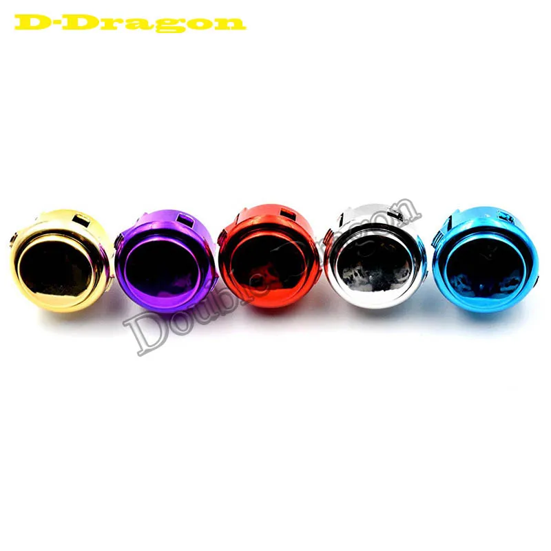 

10Pcs OBSJ-30 Metallic Finish Snap-In 30mm Push button Replacement for Arcade Game 5 Colors
