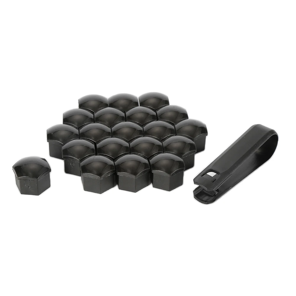 

20pcs 17mm Car Wheel Lug Bolt Nut Covers Caps Protects Bolt Heads Tool with Removal Tool Silver Gray Car Accessories KDCW1