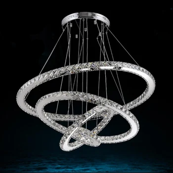

Modern crystal 4 ring LED Crystal Chandelier 58W Lights Lamp restaurant Cristal Lustre Chandeliers Lighting Pendant Hanging