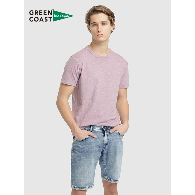 Green Coast Bermuda Vaquera de Hombre Azul Efecto Lavado y Cinco Bolsillos Cierre de Botón y Pantalones Cortos Hombre Moda Fashion Verano Shorts Men Casual Nueva Temporada El Corte Inglés|Pantalones