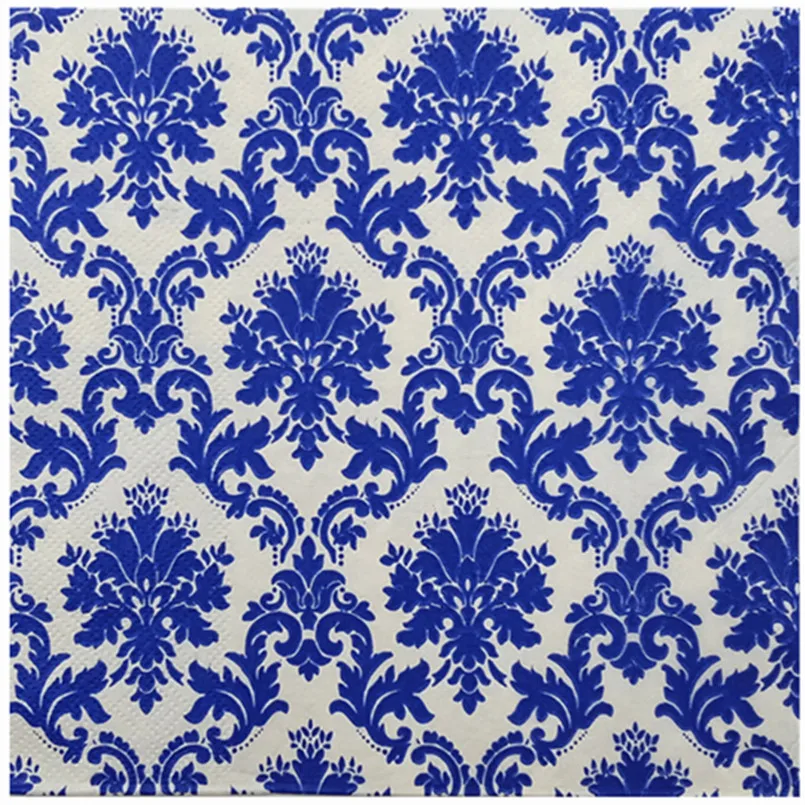 

New High-grade Vintage Blue Flower Paper Napkins Cafe&Party Tissue Napkins Decoupage Decoration Paper 33cm*33cm 20pcs/pack/lot
