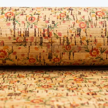 

PORTUGAL cork fabric 68*50cm/26.7*19.6 inch Flower pattern Cork fabric COF-182