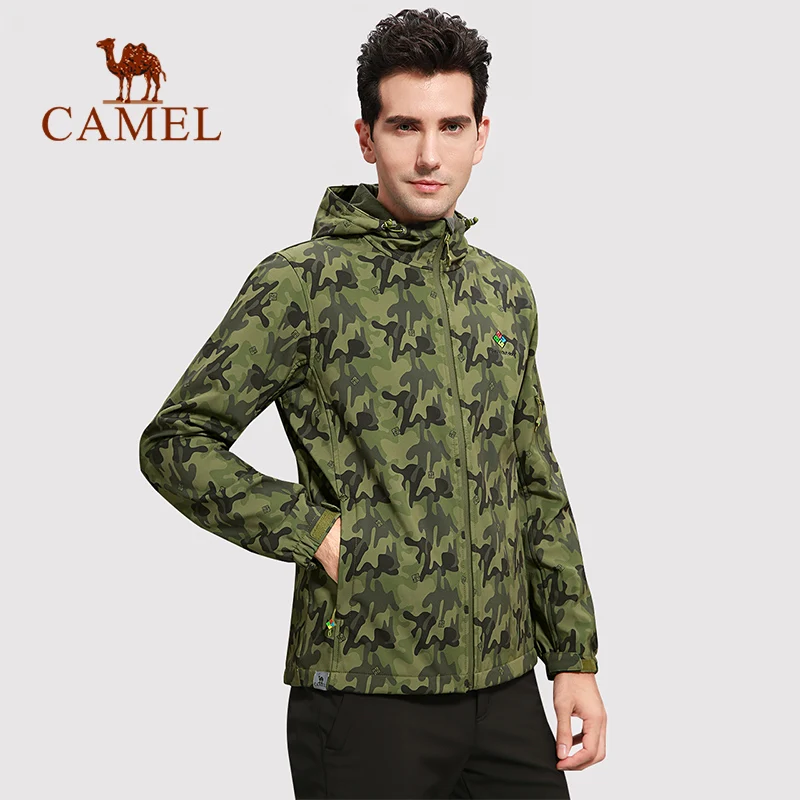 CAMEL дышащая камуфляжная куртка для пешего туризма Мужская ветрозащитная