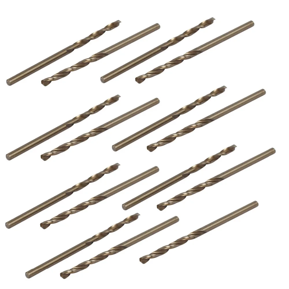 

15pcs Twist Drill Bits 2.5mm Drilling Dia 57mm Long M35 HSS Cobalt Spiral Flute Twist Drill Bit For Metal Wood Power Tools
