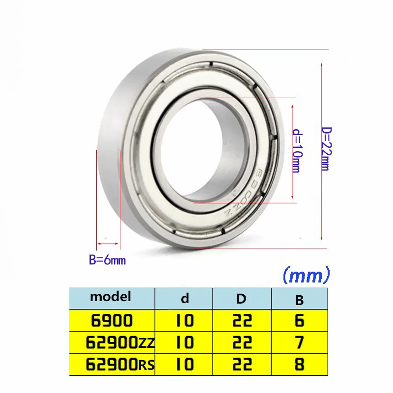 5 шт./лот 6900RS Миниатюрные Мини-подшипники с глубоким желобом 6900RS 6900-RS 10*22*6 мм 10*22*6 с подшипником из стали