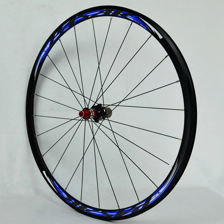 Top 700C Carbon Fiber Wheels Road Bike Bicycle Wheel Light Carbon Wheelset  V/C Brakes 30MM Rim direct-pull stainless steel spoke 16