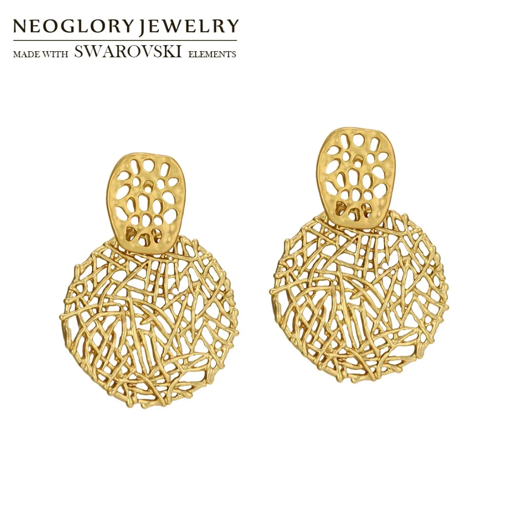 

Neoglory Metal Matted Plated Long Dangle Earrings Wire-netting Geometric Style Cool Lady Daily Party Dress Sweater Sale