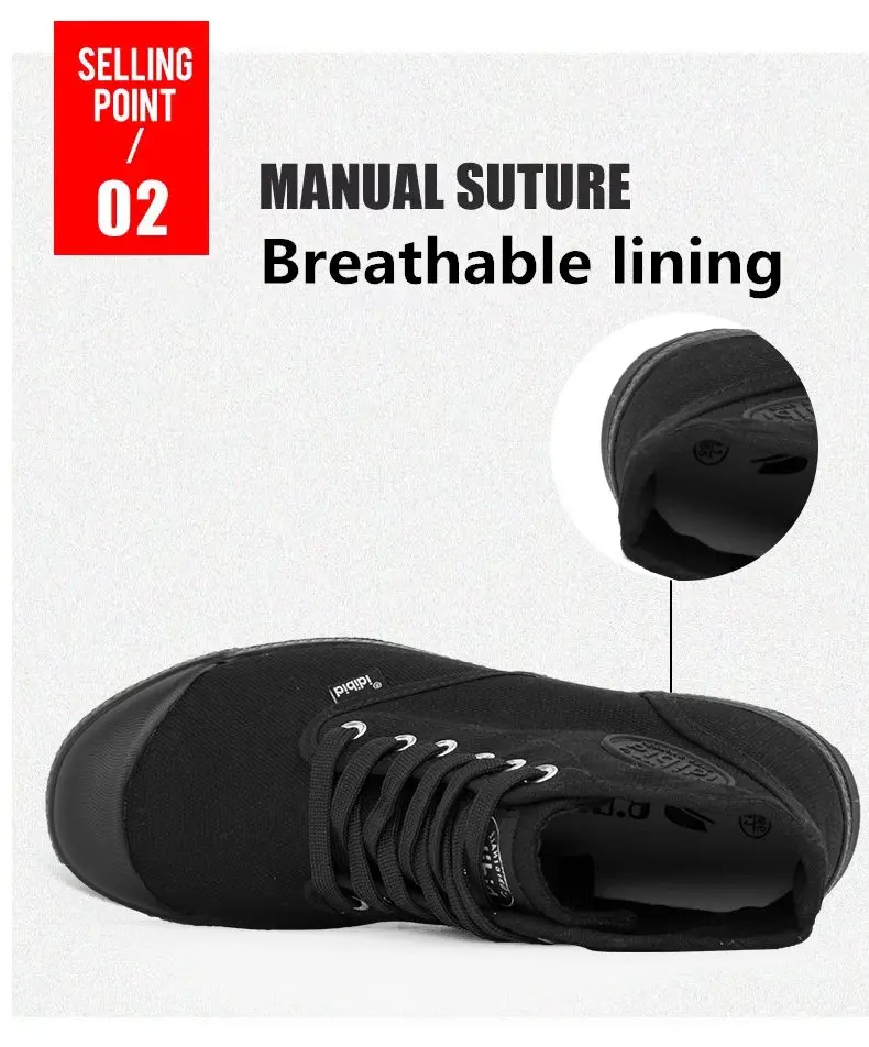 Big Size 36-48 Yards Canvas Shoes Men Round Head Quality High-Top Lace-Up Breathable Soft Flats Footwear Outdoor Casual Shoes (3)