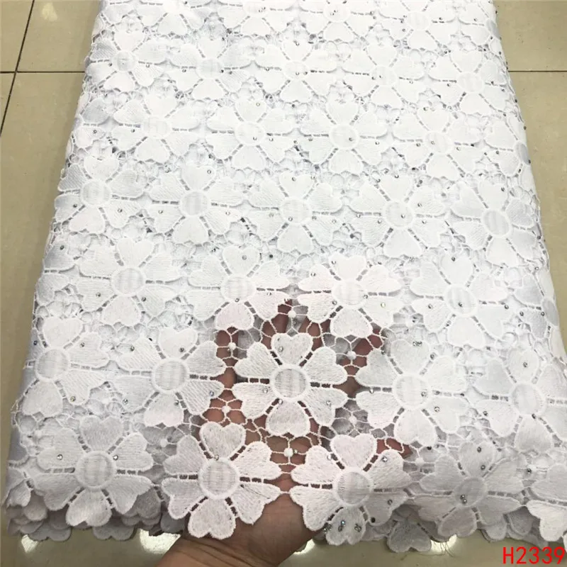 

2019 high qualit Tulle lace fabric white lace Elegant African Lace Fabric Hot Sales New African Cord Lace Guipure Lace HJ2339-1
