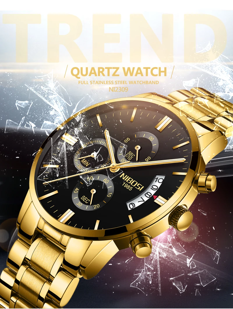 Reloj Hombre NIBOSI Chronograph Watch Men Waterproof Men Watches 2018 Luxury Brand Stainless Steel Fashion Dress Wristwatch Saat (1)