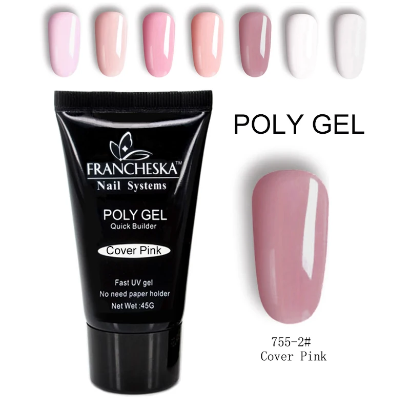 FRANCHESKA Poly Gel Poligel Finger Extension Quick Building Polygel Slip Solution Oje UV LED Camouflage Gel Nail Art gelpolish