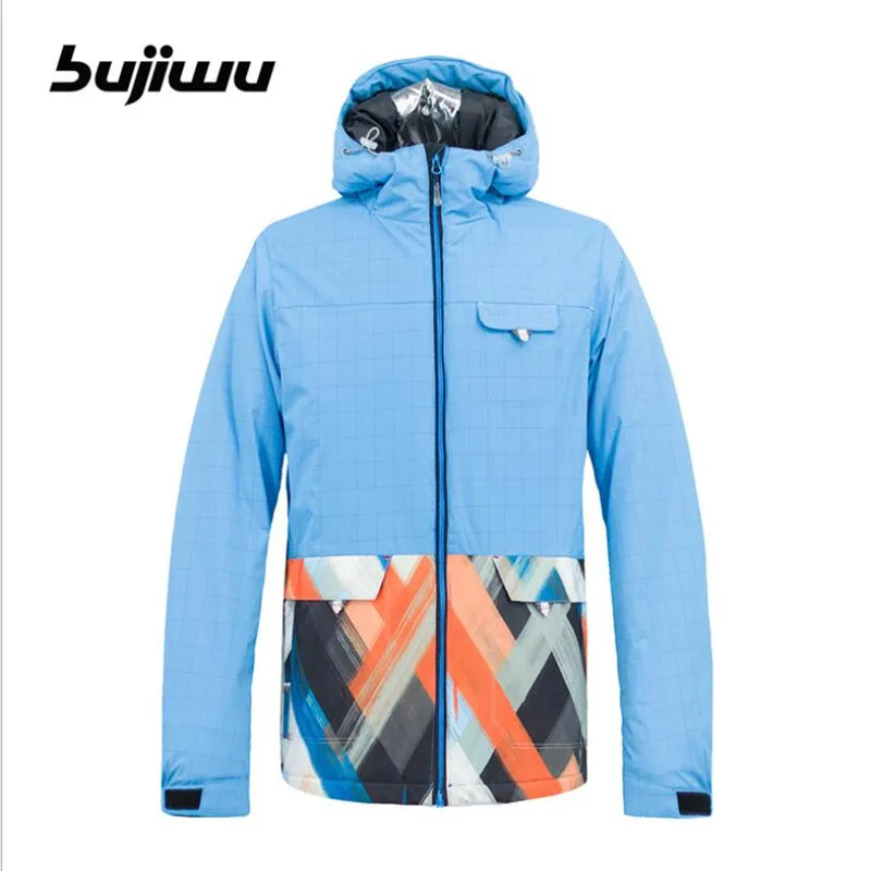 

2018 Bujiwu Men Ski Jacket Snowboard Jacket Windproof Waterproof Outdoor Sport Wear Skiing Clothing Male Winter Coat Hooded New