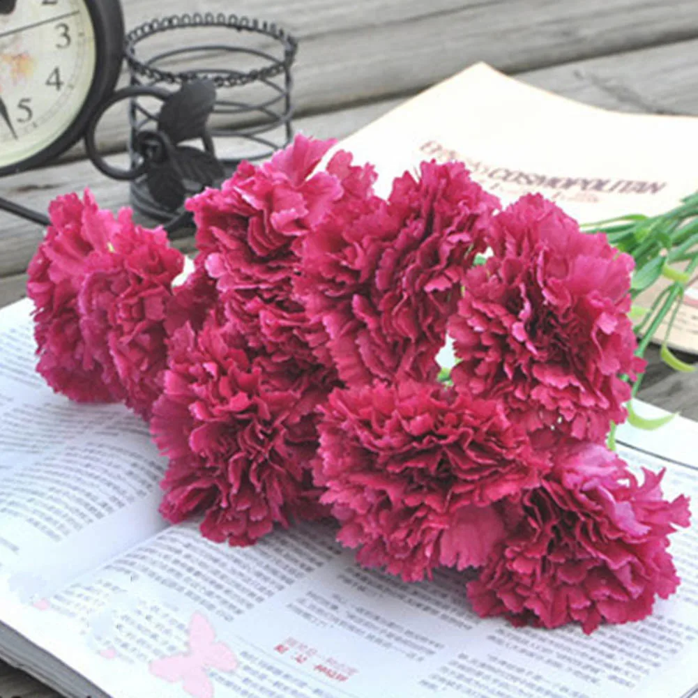 Buy 1pc silk Carnations with gauze Stamen
