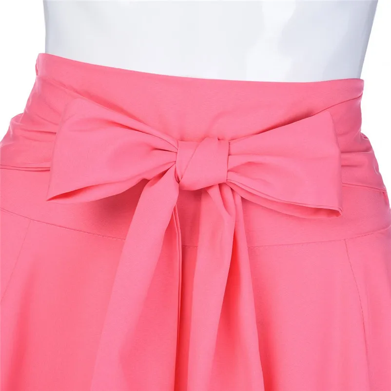 HOT sell Fashion 2018 Summer style skirts womens High Waist Pleated Long Skirt Front Slit Belted Maxi Skirt Femme Saia A16#N (1)