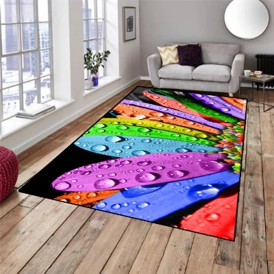 Else зеленый фиолетовый синий оранжевый Листья 3d узор принт нескользящие микрофибры гостиной декоративные современные моющиеся области коврик